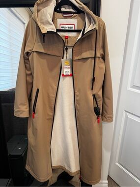 Hunter Beige Jacket with Black Trim and Red Accents
